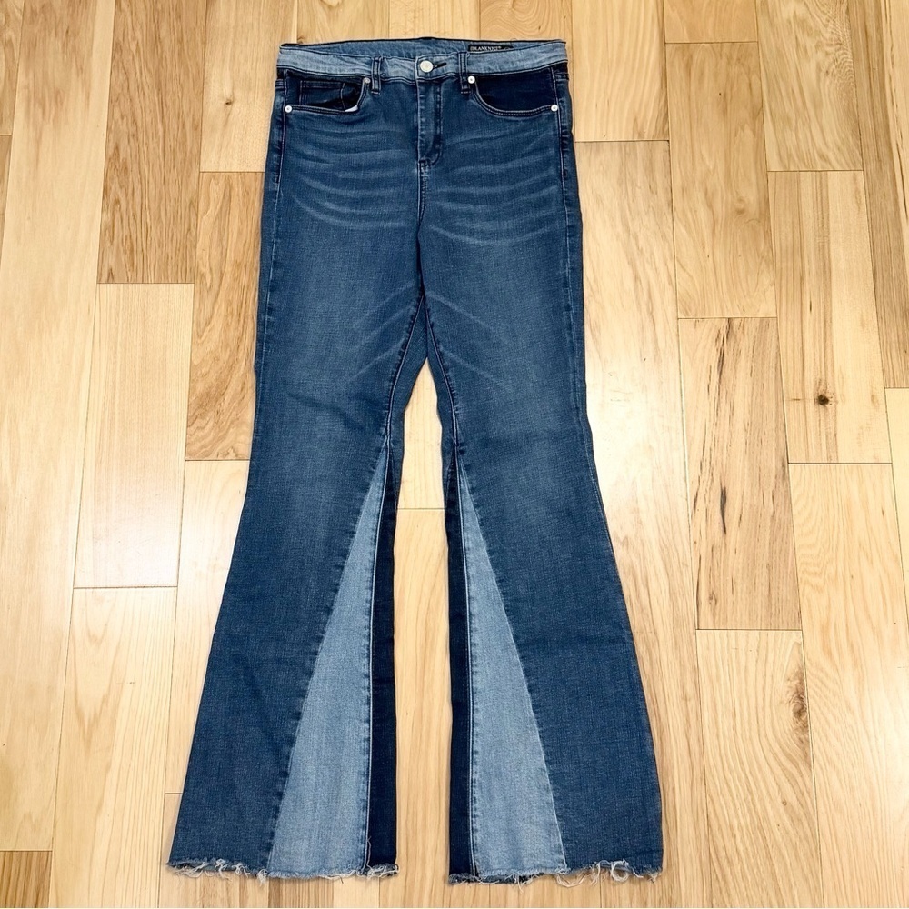 Blank NYC The Waverly High-Rise Flare Jeans Colorblock Denim